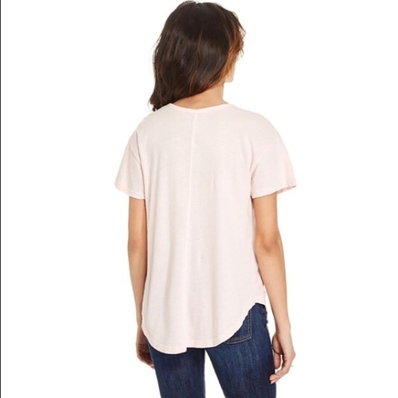 good hYOUman Female light pink relaxed fit cut-out distressed t-shirt - Picture 9 of 10